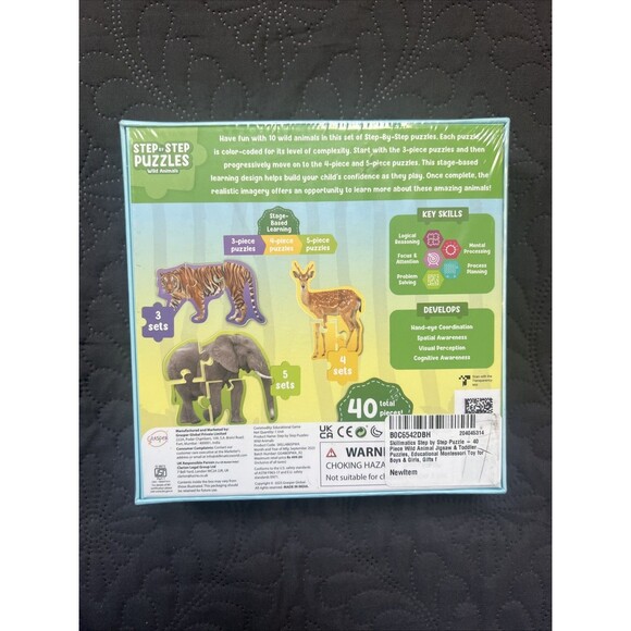 Skillmatics Step by Step Puzzle - 40 Piece Wild Animal Jigsaw Puzzle NIB Kidcore - Picture 7 of 8